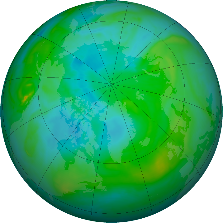 Arctic ozone map for 11 August 2008